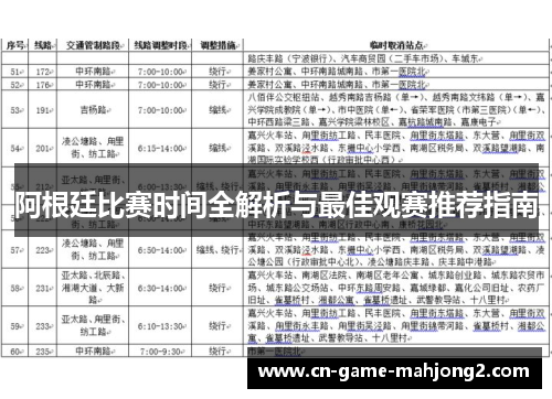 阿根廷比赛时间全解析与最佳观赛推荐指南 阿根廷比赛时间全解析与最佳观赛推荐指南